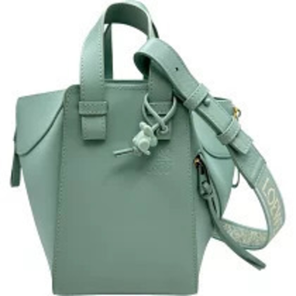 Loewe Hammock Compact Blue Leather Shoulder Bag